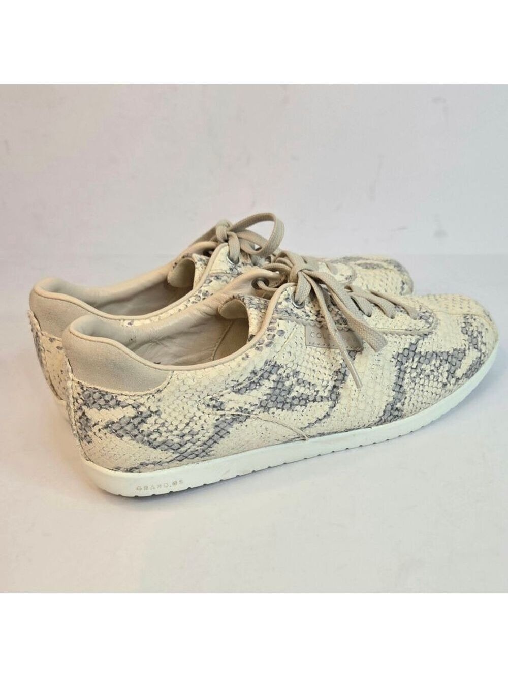 Cole Haan GrandPrø Snakeskin Sneakers Beige Gray Women's Size 8.5 - Picture 3 of 10